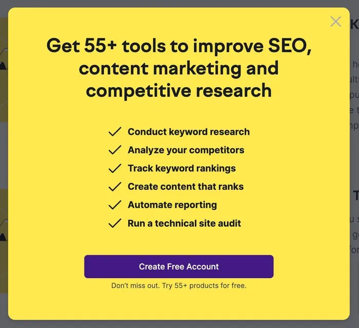 Email popup Email popup