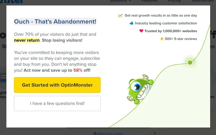 exit intent popup exit intent popup