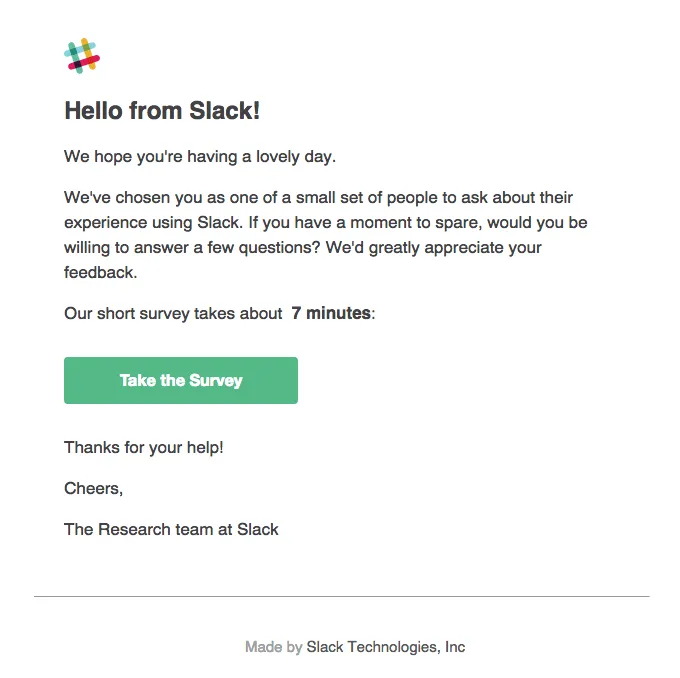 slack survey slack survey