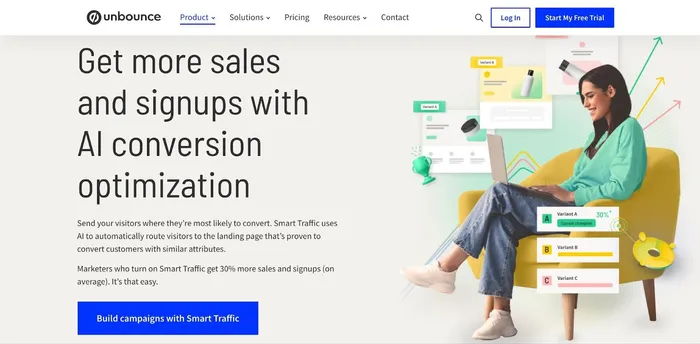 Unbounce Smart Traffic AI based Landing Page Optimization Tool