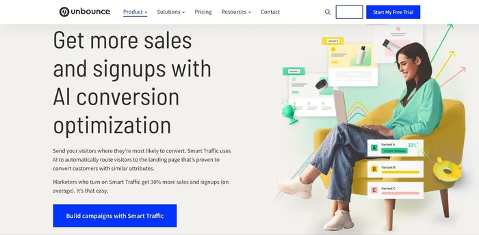 Unbounce Smart Traffic AI based