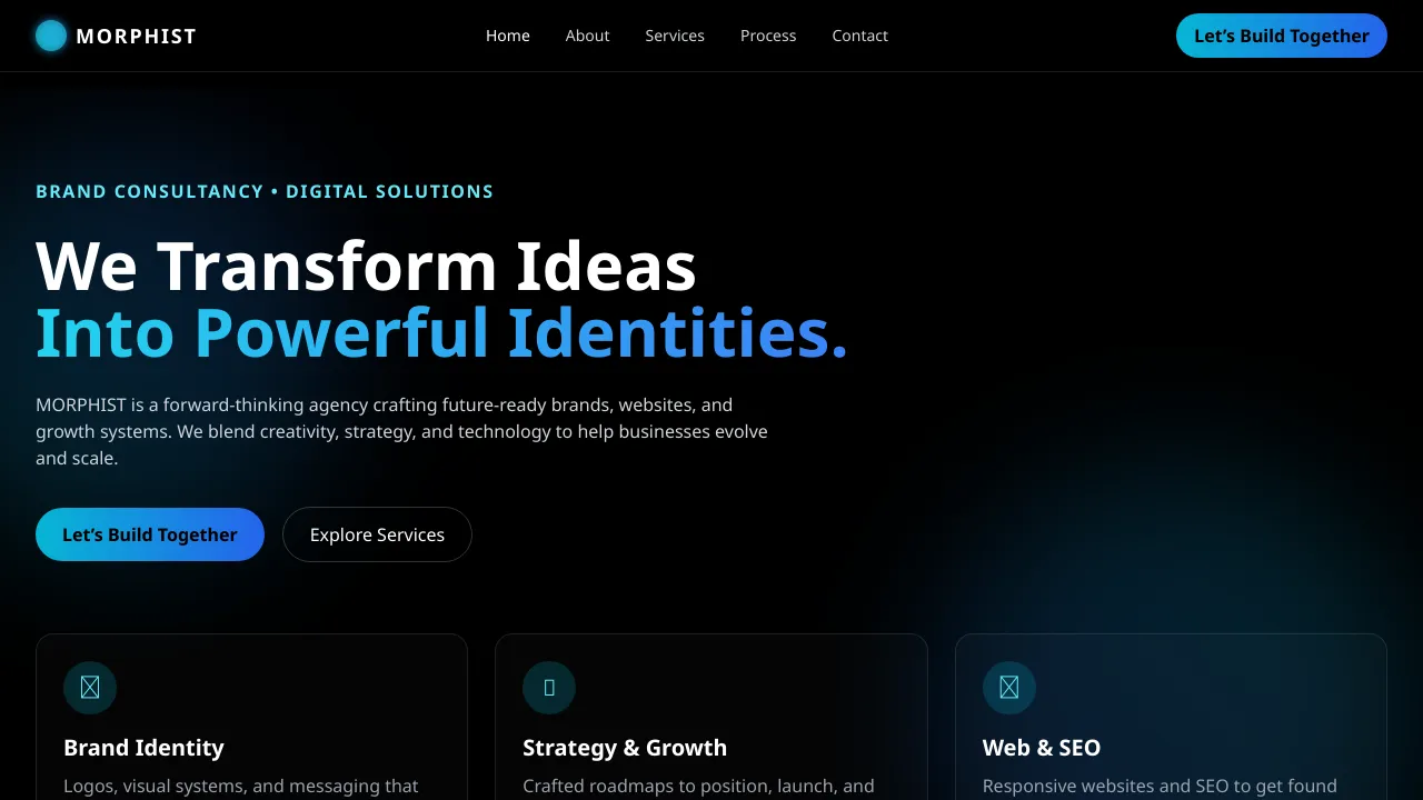 MORPHIST Agency Website Design